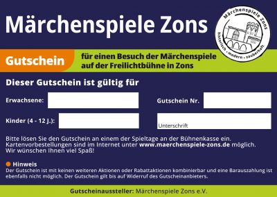 Gutscheinkarte Kinder